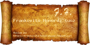 Frankovits Honorátusz névjegykártya
